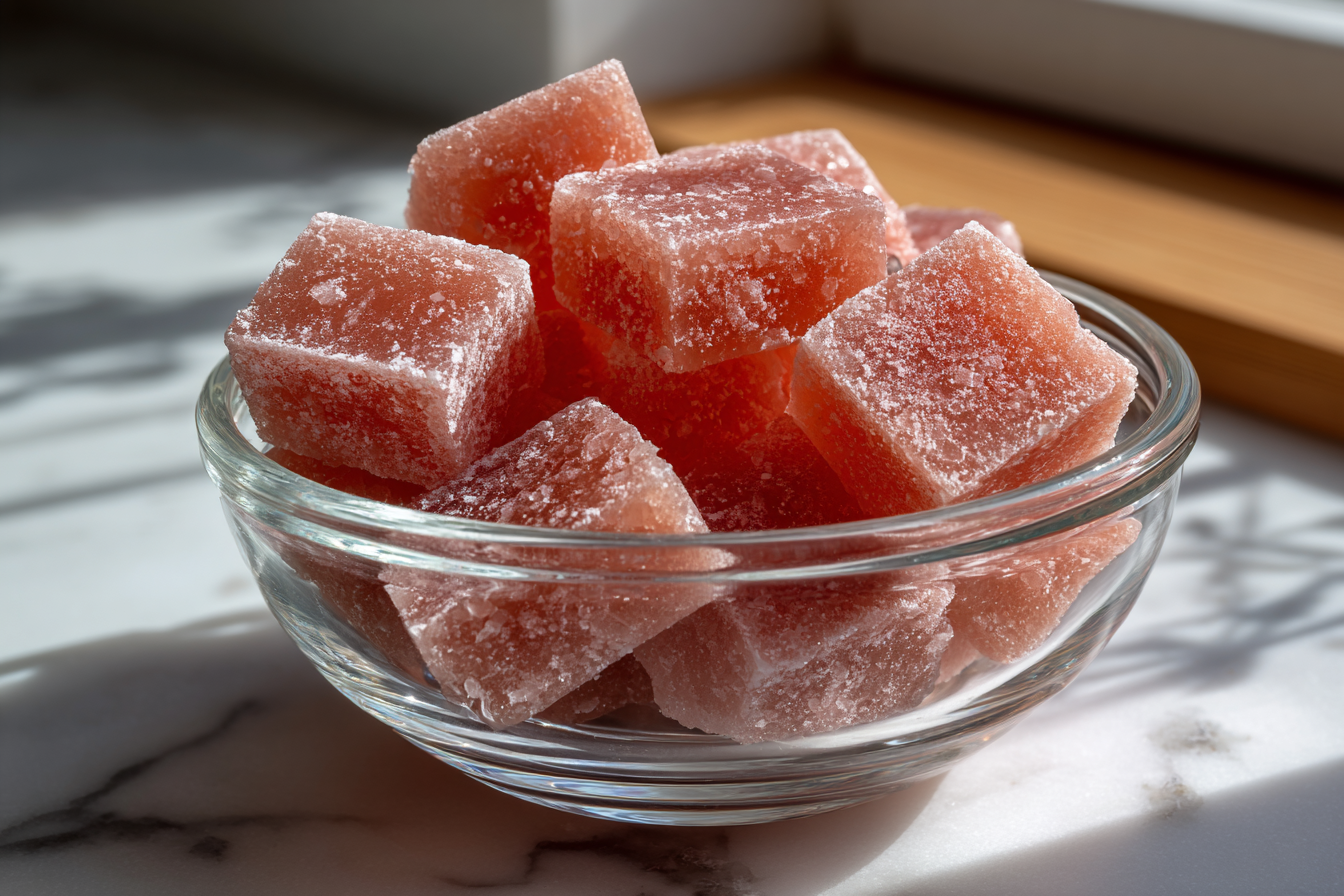 pink salt gelatin trick for weight loss with Himalayan salt cubes